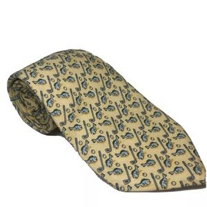 Vineyard Vines Silk Tie Golf Clubs & Fish